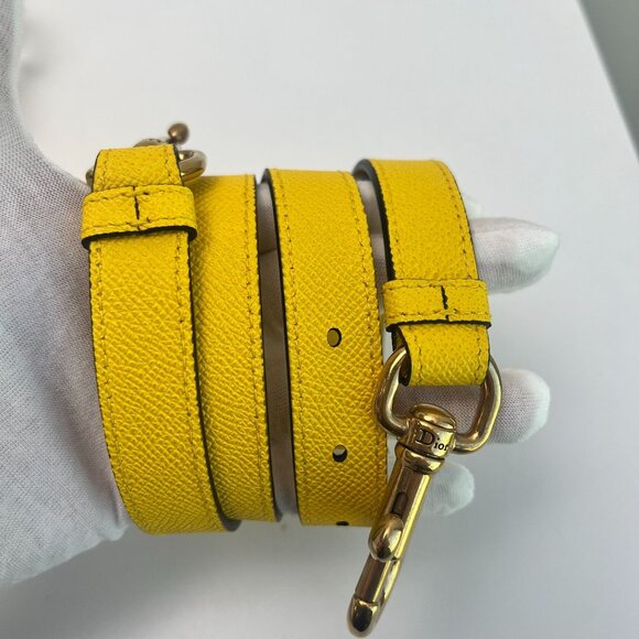 Yellow Christian Dior Saddle Bag With Gold Hardware - Picture 15 of 15